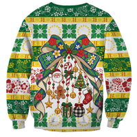 Cook Islands Tīvaevae Christmas Bow Sweatshirt Mere Kiritimiti LT9 - Polynesian Pride