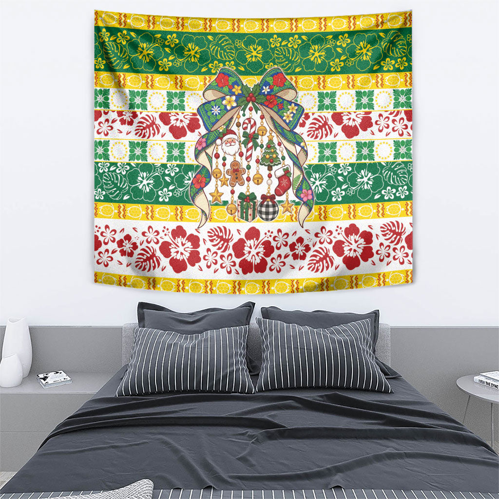 Cook Islands Tīvaevae Christmas Bow Tapestry Mere Kiritimiti LT9 - Polynesian Pride