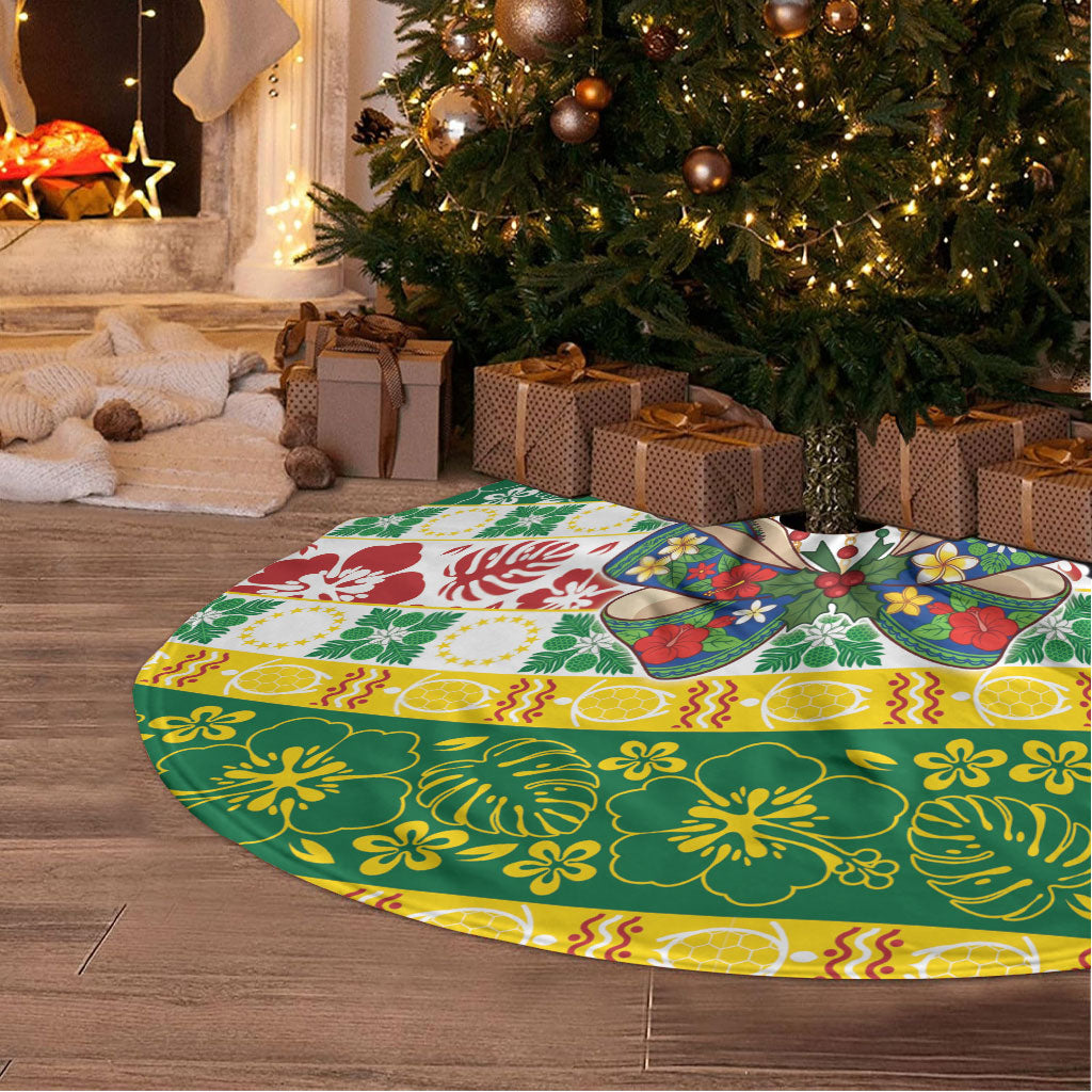 Cook Islands Tīvaevae Christmas Bow Tree Skirt Mere Kiritimiti LT9 - Polynesian Pride