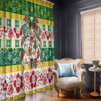 Cook Islands Tīvaevae Christmas Bow Window Curtain Mere Kiritimiti LT9 - Polynesian Pride