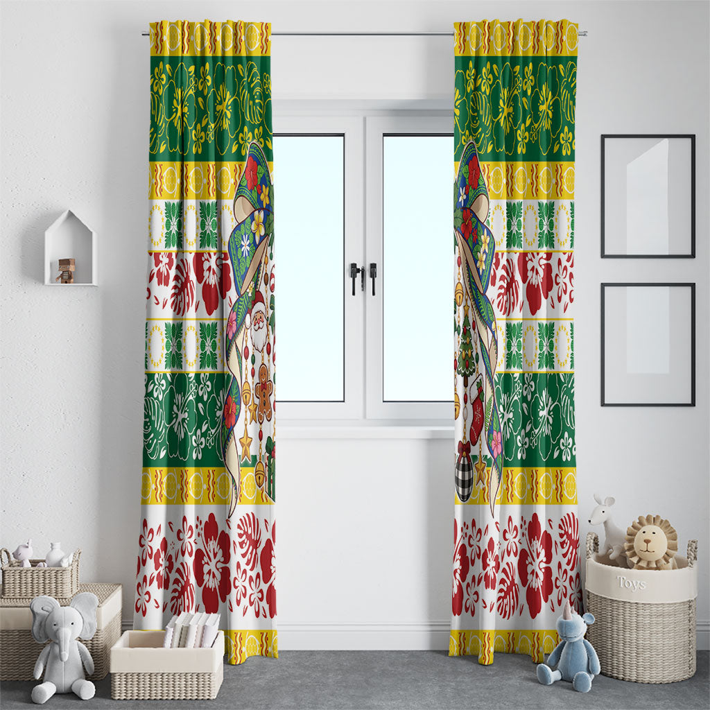Cook Islands Tīvaevae Christmas Bow Window Curtain Mere Kiritimiti LT9 - Polynesian Pride