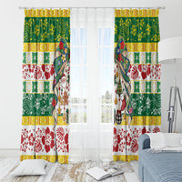 Cook Islands Tīvaevae Christmas Bow Window Curtain Mere Kiritimiti LT9 - Polynesian Pride