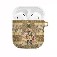 Hawai'i Kapa Christmas Bow AirPods Case Mele Kalikimaka LT9 Beige - Polynesian Pride