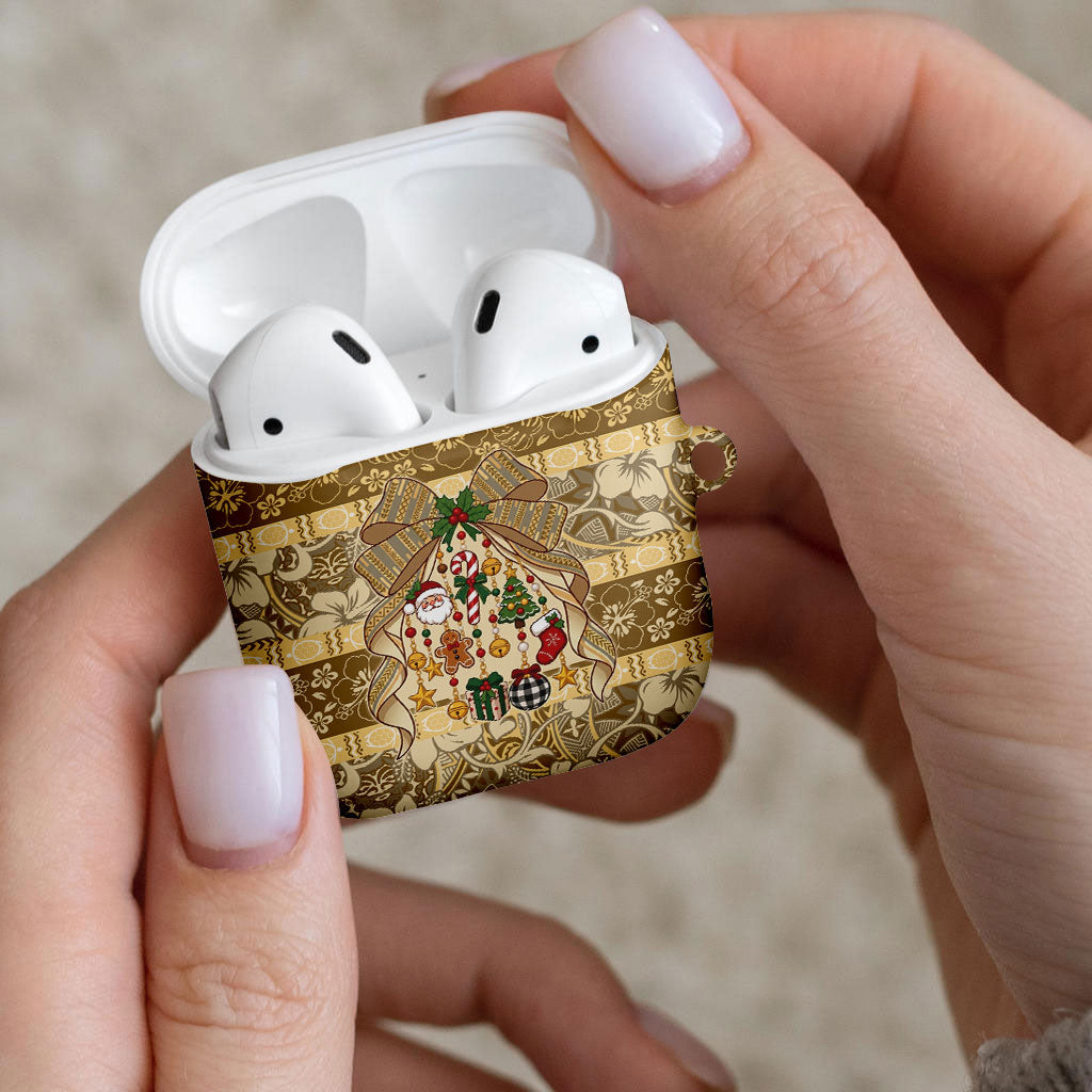 Hawai'i Kapa Christmas Bow AirPods Case Mele Kalikimaka LT9 - Polynesian Pride