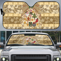 Hawai'i Kapa Christmas Bow Auto Sun Shade Mele Kalikimaka LT9 Beige - Polynesian Pride