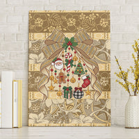 Hawai'i Kapa Christmas Bow Canvas Wall Art Mele Kalikimaka LT9 Without Frame Beige - Polynesian Pride