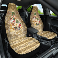 Hawai'i Kapa Christmas Bow Car Seat Cover Mele Kalikimaka LT9 One Size Beige - Polynesian Pride