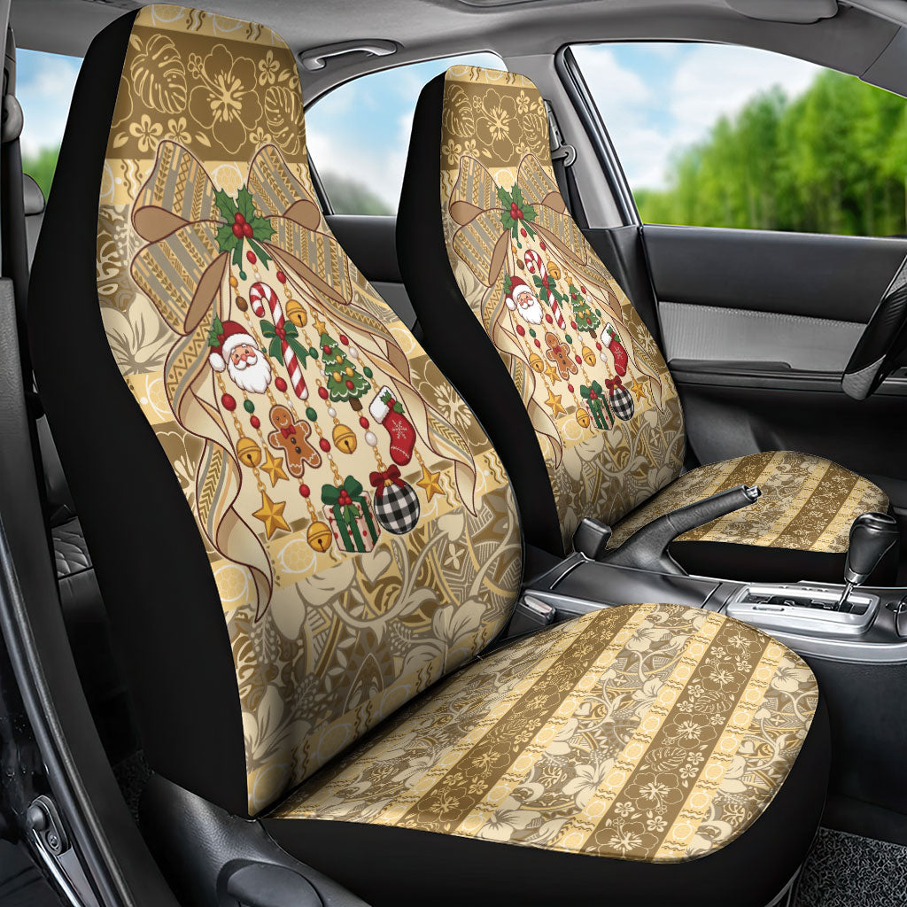 Hawai'i Kapa Christmas Bow Car Seat Cover Mele Kalikimaka LT9 - Polynesian Pride