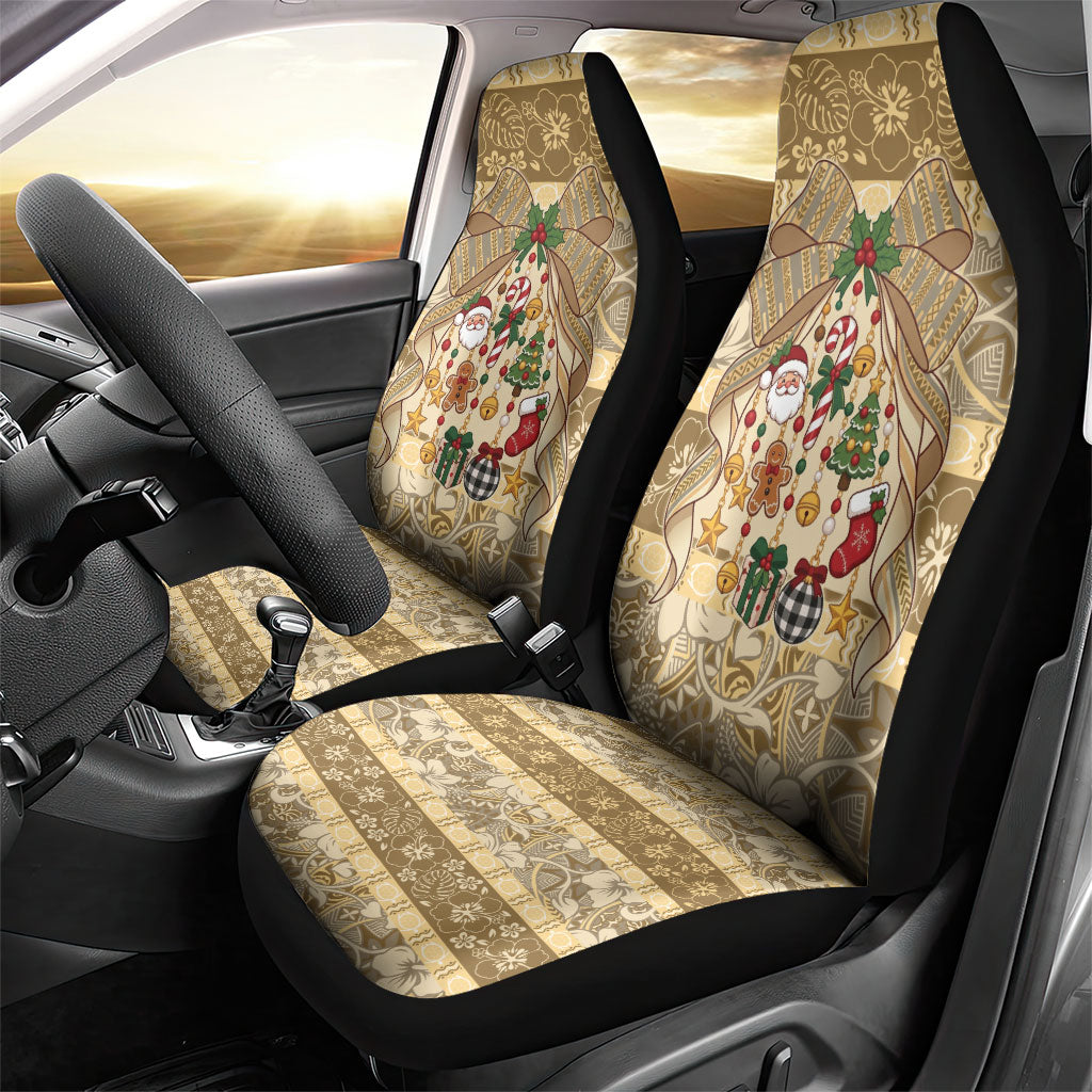 Hawai'i Kapa Christmas Bow Car Seat Cover Mele Kalikimaka LT9 - Polynesian Pride