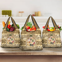 Hawai'i Kapa Christmas Bow Grocery Bag Mele Kalikimaka LT9 3-pack One Size Beige - Polynesian Pride