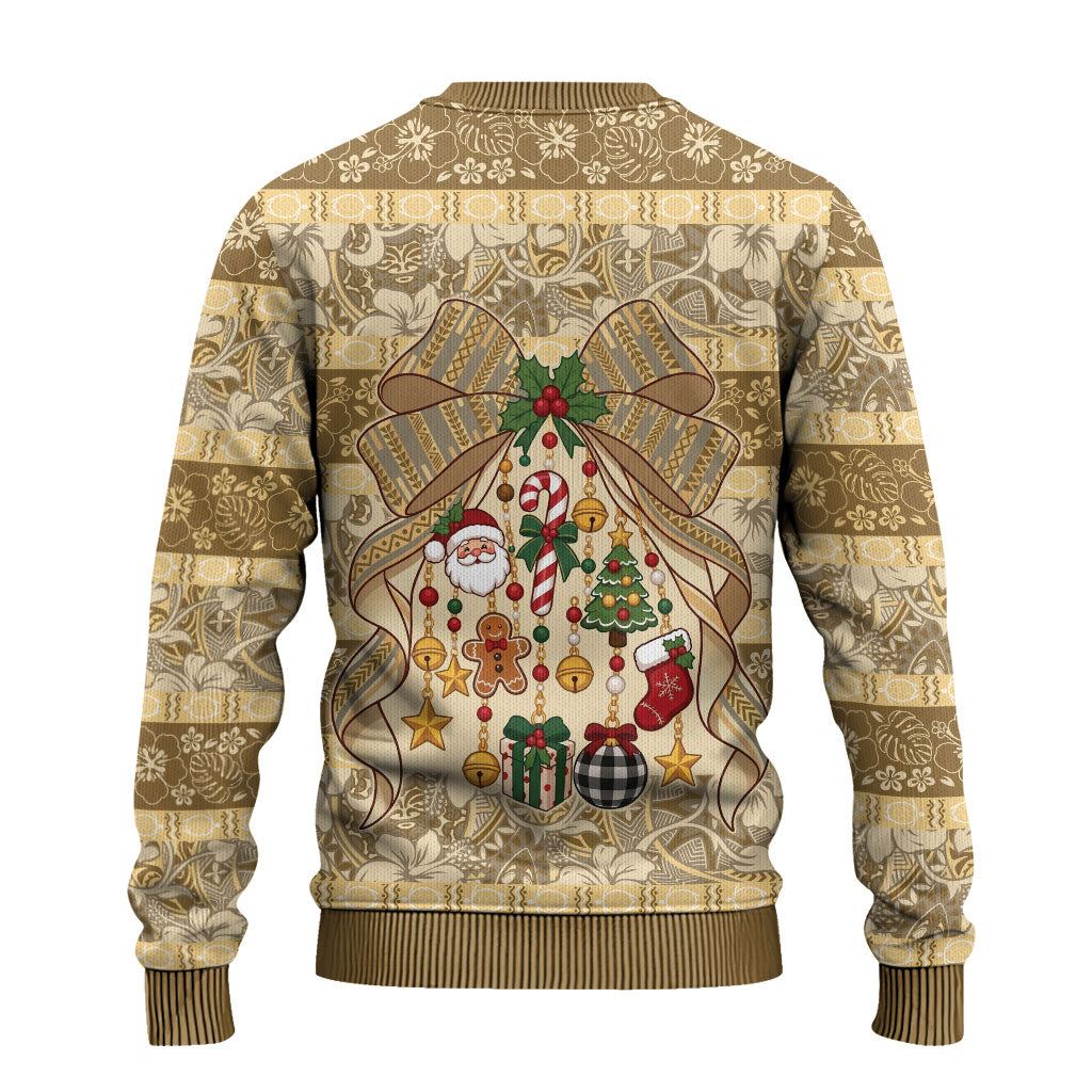 Hawai'i Kapa Christmas Bow Ugly Christmas Sweater Mele Kalikimaka LT9 - Polynesian Pride