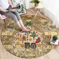 Hawai'i Kapa Christmas Bow Round Carpet Mele Kalikimaka LT9 - Polynesian Pride