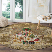 Hawai'i Kapa Christmas Bow Round Carpet Mele Kalikimaka LT9 - Polynesian Pride