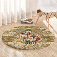 Hawai'i Kapa Christmas Bow Round Carpet Mele Kalikimaka LT9 - Polynesian Pride