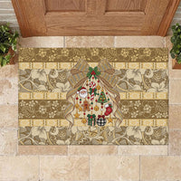 Hawai'i Kapa Christmas Bow Rubber Doormat Mele Kalikimaka LT9 Beige - Polynesian Pride
