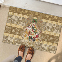 Hawai'i Kapa Christmas Bow Rubber Doormat Mele Kalikimaka LT9 - Polynesian Pride