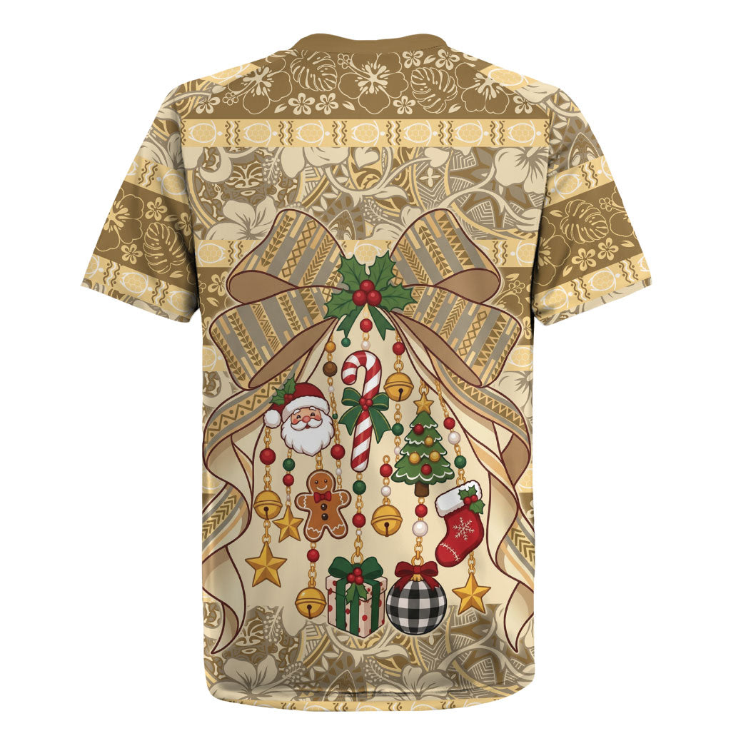 Hawai'i Kapa Christmas Bow Rugby Jersey Mele Kalikimaka LT9 - Polynesian Pride