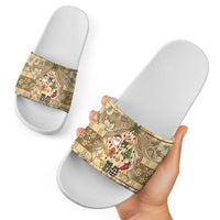 Hawai'i Kapa Christmas Bow Slide Sandals Mele Kalikimaka LT9 - Polynesian Pride