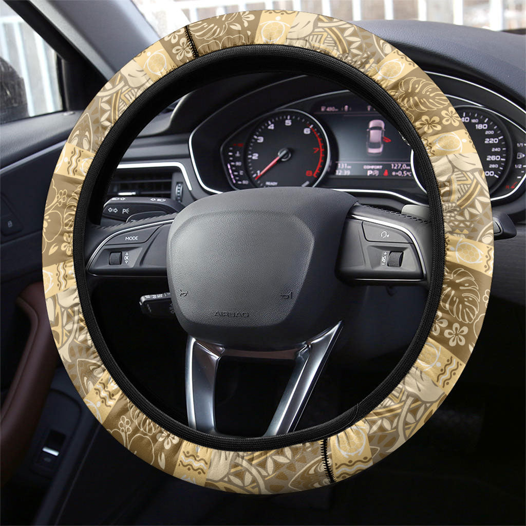 Hawai'i Kapa Christmas Bow Steering Wheel Cover Mele Kalikimaka LT9 - Polynesian Pride