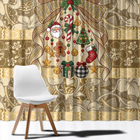 Hawai'i Kapa Christmas Bow Window Curtain Mele Kalikimaka LT9 - Polynesian Pride