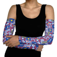 Filipino Maligayang Pasko Arm Sleeves Pacific Patchwork Xmas Vibes - Polynesian Pride