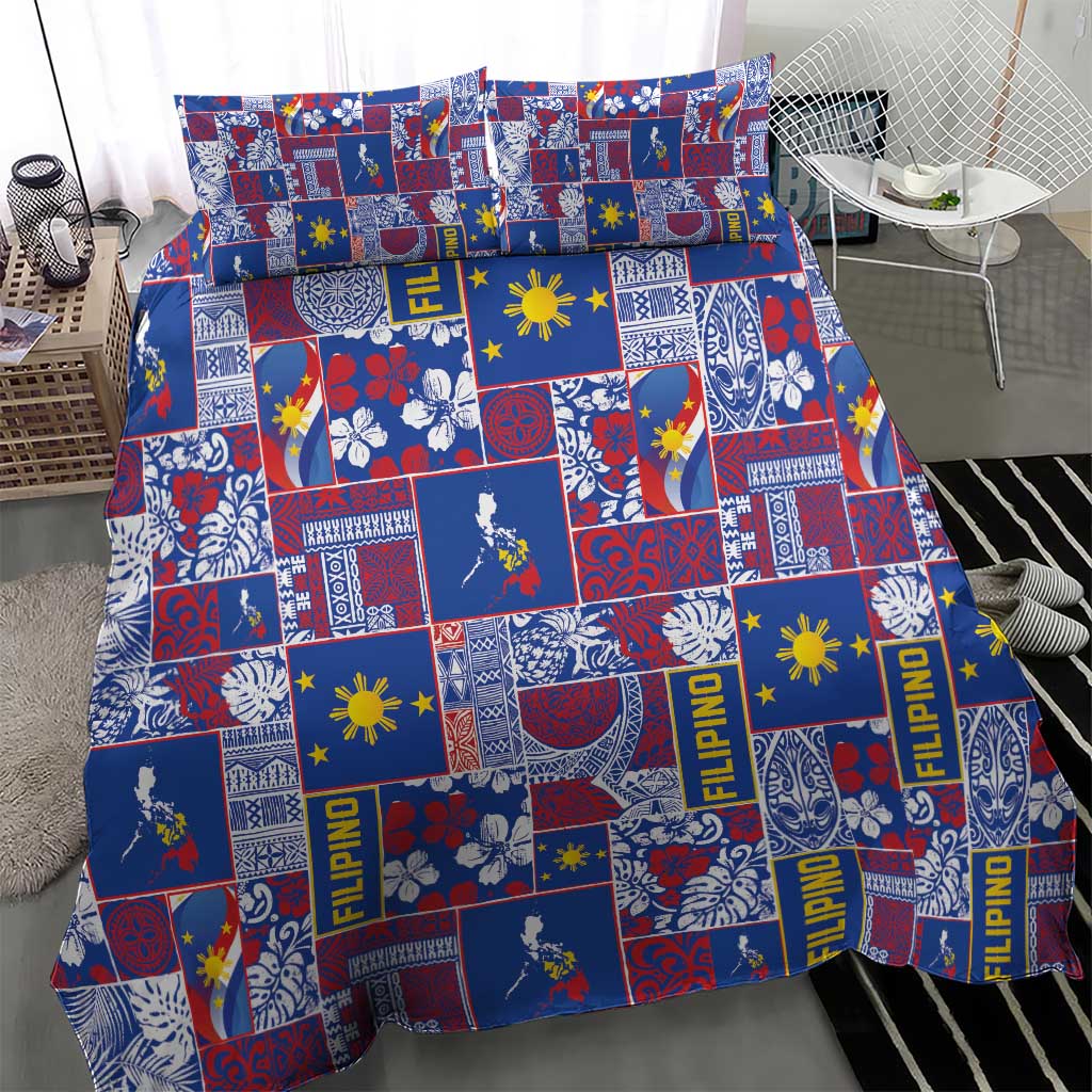 Filipino Maligayang Pasko Bedding Set Pacific Patchwork Xmas Vibes - Polynesian Pride