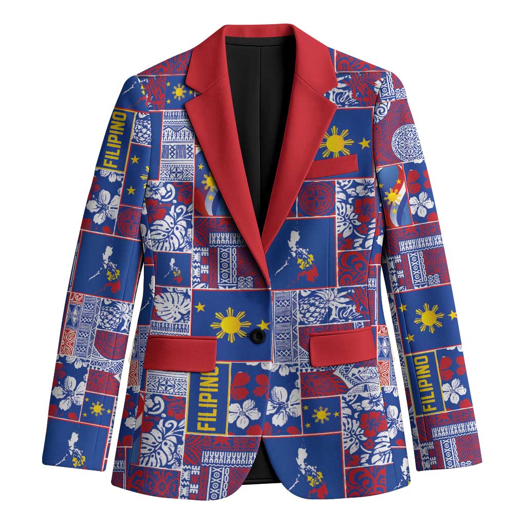 Filipino Maligayang Pasko Blazer Pacific Patchwork Xmas Vibes - Polynesian Pride