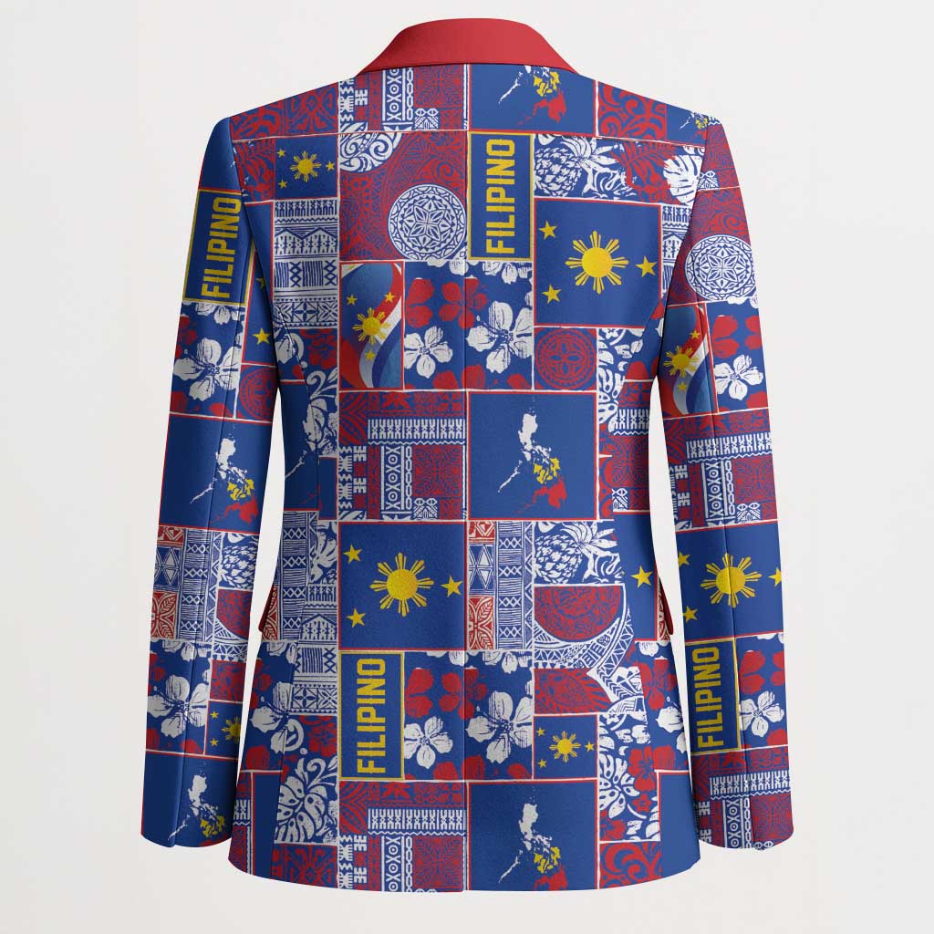 Filipino Maligayang Pasko Blazer Pacific Patchwork Xmas Vibes - Polynesian Pride