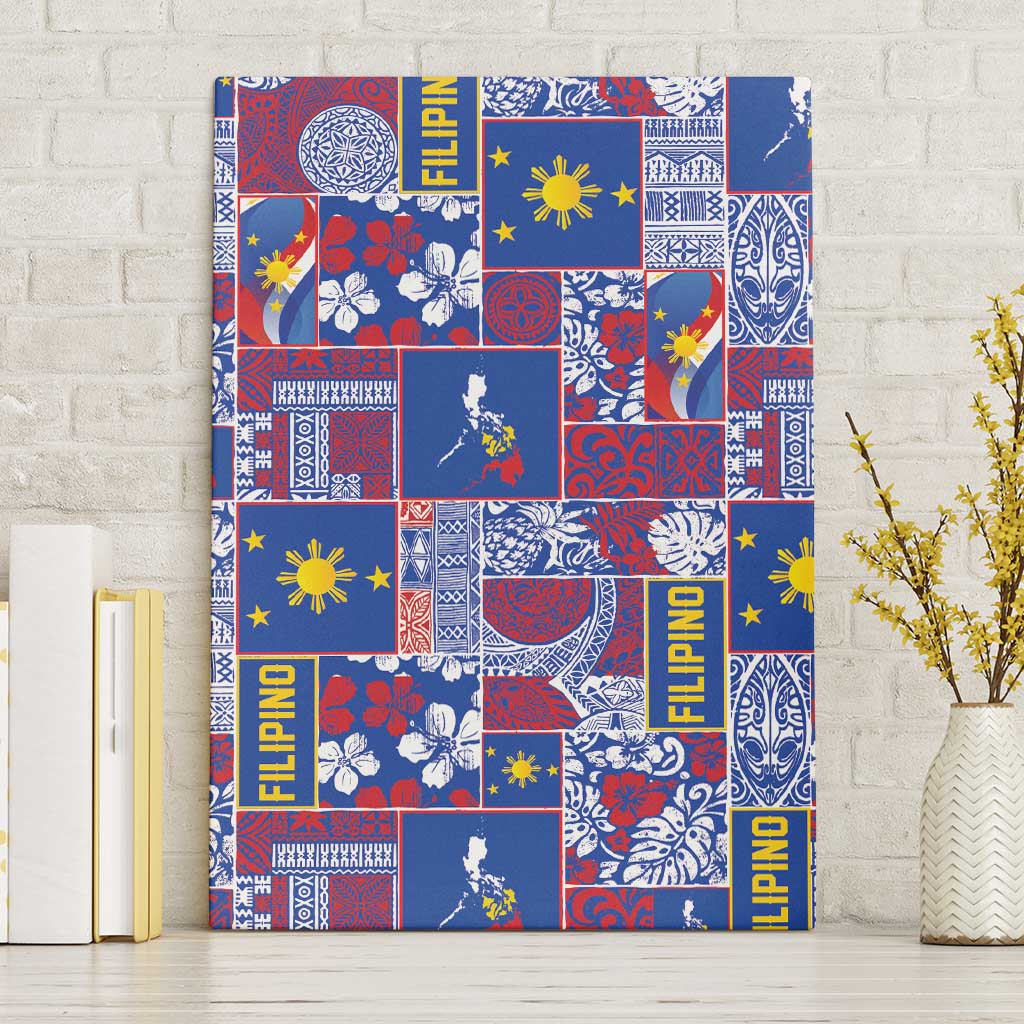 Filipino Maligayang Pasko Canvas Wall Art Pacific Patchwork Xmas Vibes - Polynesian Pride