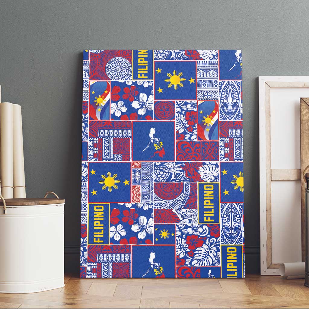 Filipino Maligayang Pasko Canvas Wall Art Pacific Patchwork Xmas Vibes - Polynesian Pride