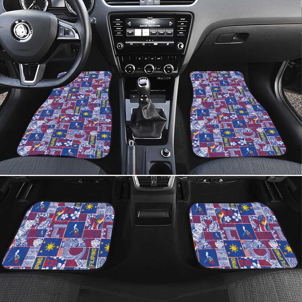 Filipino Maligayang Pasko Car Mats Pacific Patchwork Xmas Vibes - Polynesian Pride