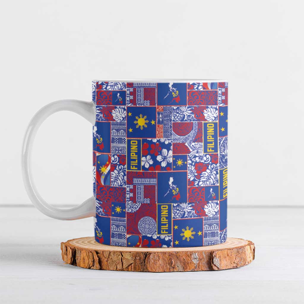 Filipino Maligayang Pasko Ceramic Mug Pacific Patchwork Xmas Vibes - Polynesian Pride
