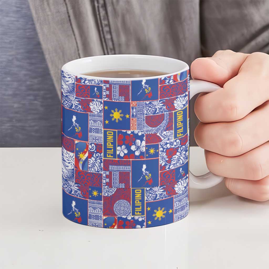 Filipino Maligayang Pasko Ceramic Mug Pacific Patchwork Xmas Vibes - Polynesian Pride