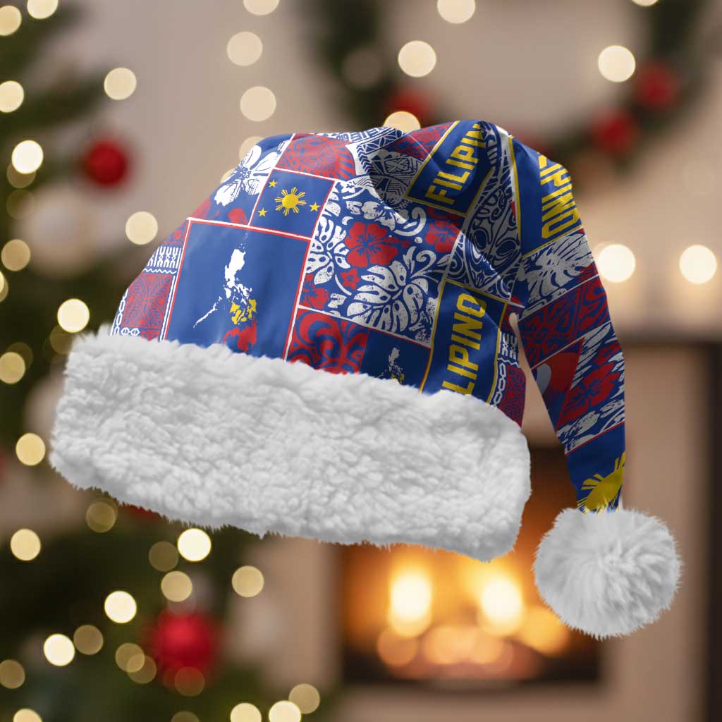 Filipino Maligayang Pasko Christmas Santa Hat Pacific Patchwork Xmas Vibes - Polynesian Pride