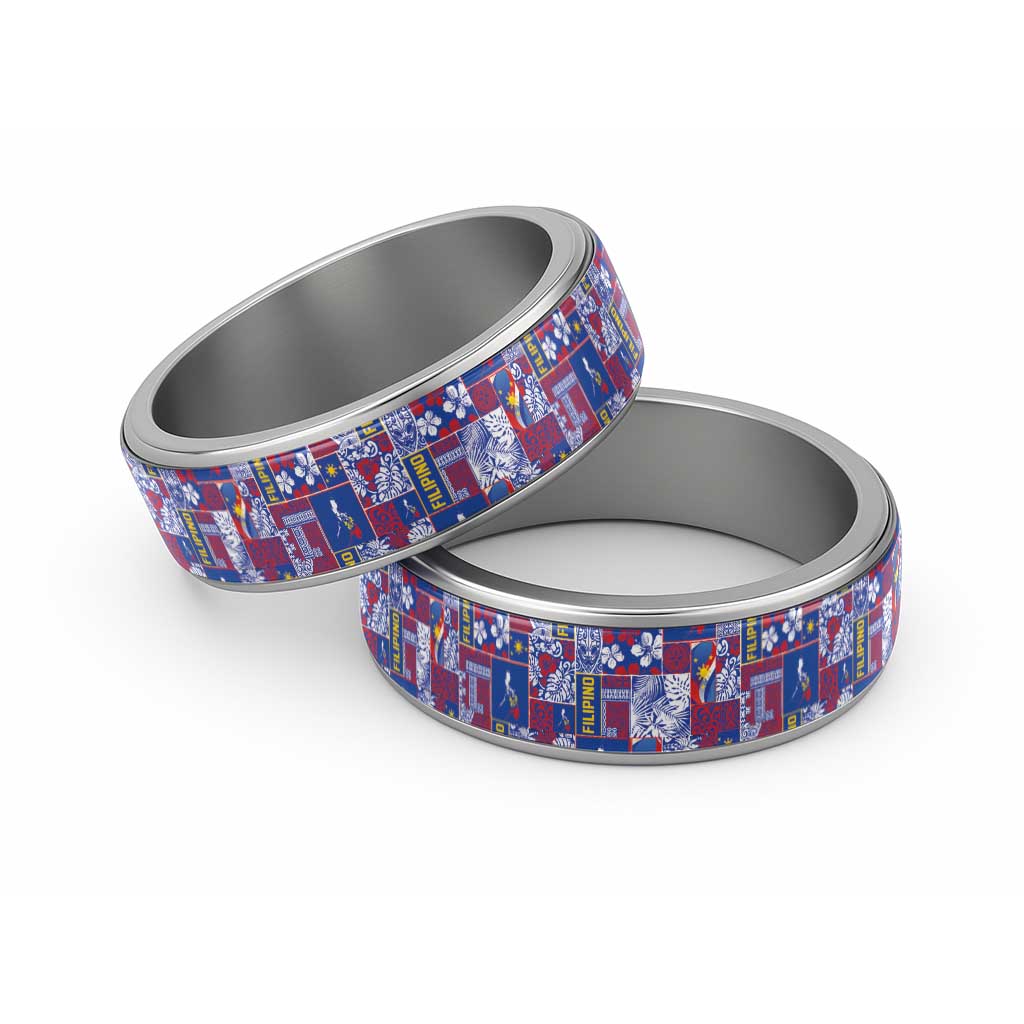 Filipino Maligayang Pasko Classic Ring Pacific Patchwork Xmas Vibes - Polynesian Pride