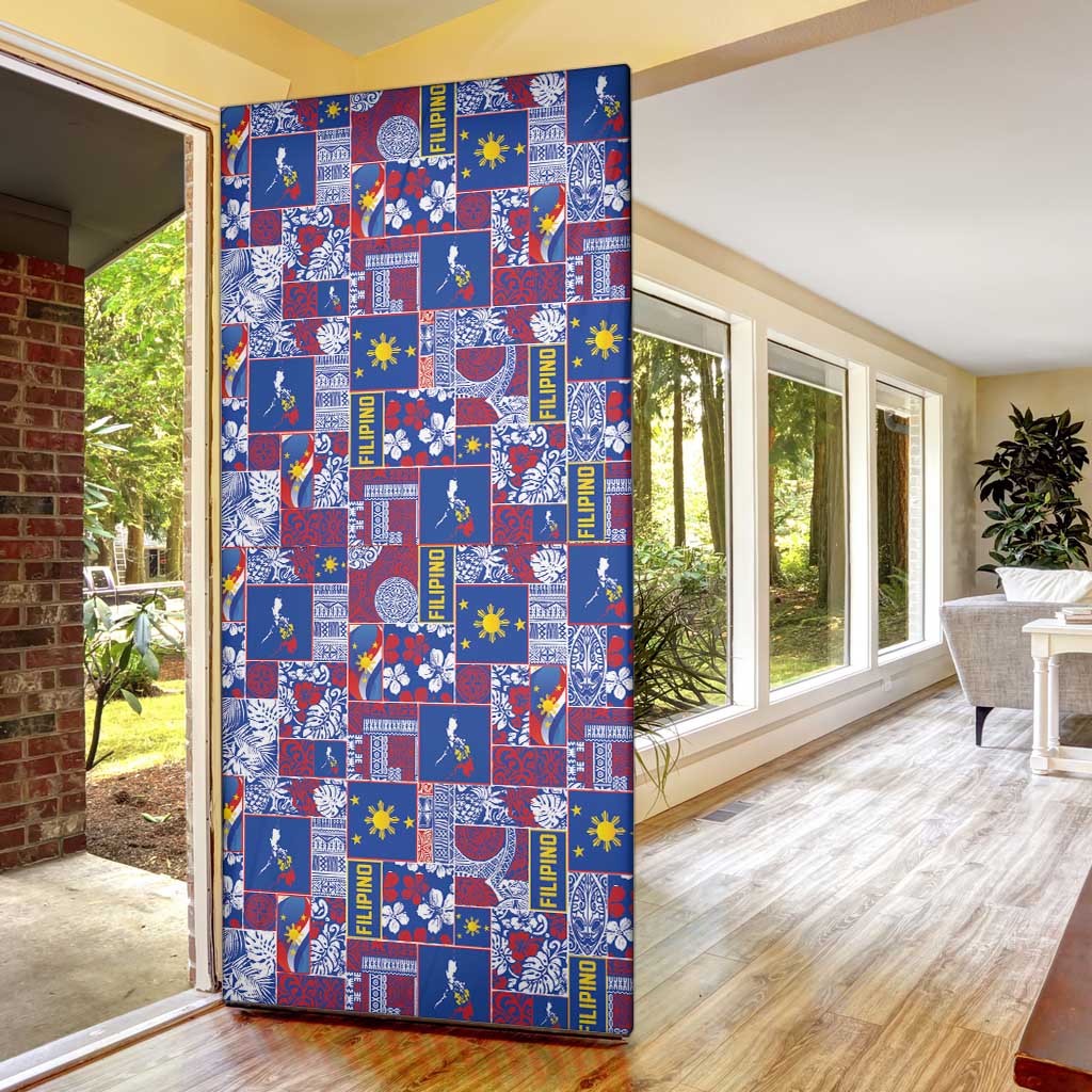 Filipino Maligayang Pasko Door Cover Pacific Patchwork Xmas Vibes - Polynesian Pride