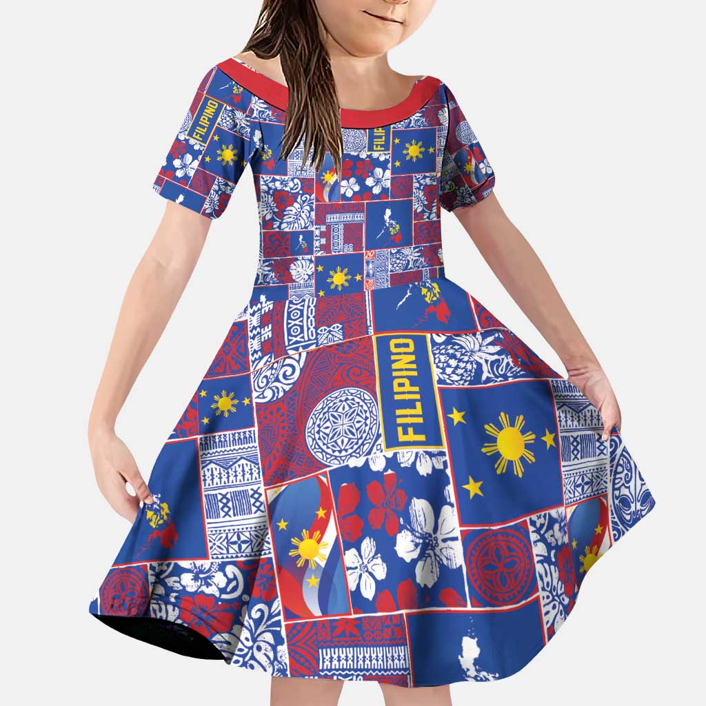 Filipino Maligayang Pasko Family Matching Puletasi and Hawaiian Shirt Pacific Patchwork Xmas Vibes - Polynesian Pride