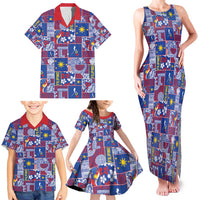 Filipino Maligayang Pasko Family Matching Tank Maxi Dress and Hawaiian Shirt Pacific Patchwork Xmas Vibes - Polynesian Pride