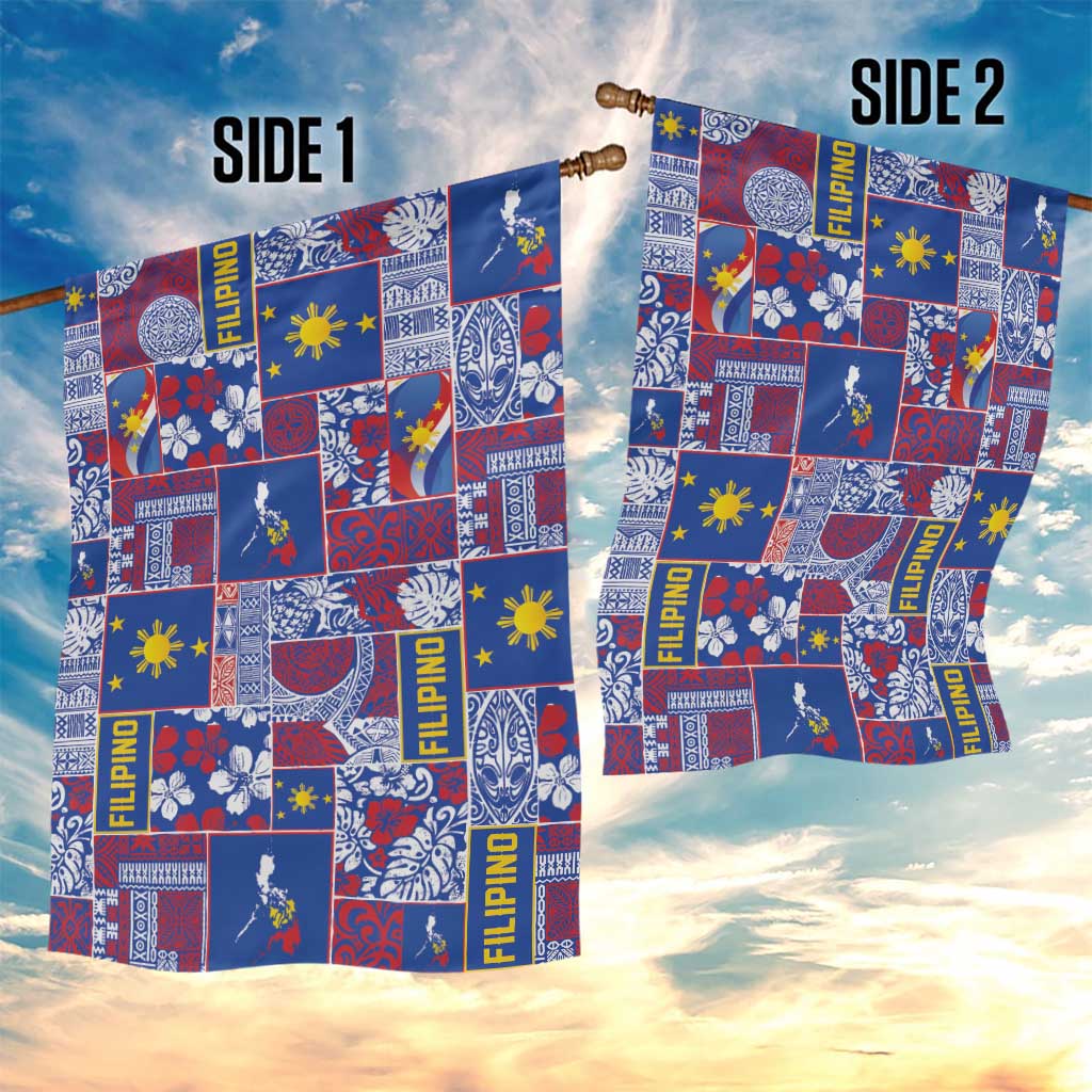 Filipino Maligayang Pasko Garden Flag Pacific Patchwork Xmas Vibes - Polynesian Pride