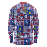 Filipino Maligayang Pasko Long Sleeve Shirt Pacific Patchwork Xmas Vibes - Polynesian Pride