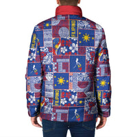 Filipino Maligayang Pasko Padded Jacket Pacific Patchwork Xmas Vibes - Polynesian Pride