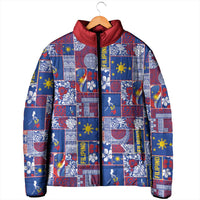 Filipino Maligayang Pasko Padded Jacket Pacific Patchwork Xmas Vibes - Polynesian Pride