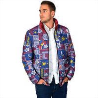 Filipino Maligayang Pasko Padded Jacket Pacific Patchwork Xmas Vibes - Polynesian Pride