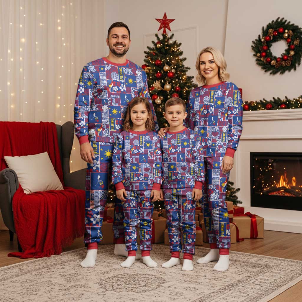Filipino Maligayang Pasko Christmas Pajama Set Pacific Patchwork Xmas Vibes - Polynesian Pride