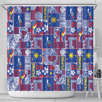 Filipino Maligayang Pasko Shower Curtain Pacific Patchwork Xmas Vibes - Polynesian Pride