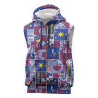 Filipino Maligayang Pasko Sleeveless Zip Hoodie Pacific Patchwork Xmas Vibes - Polynesian Pride