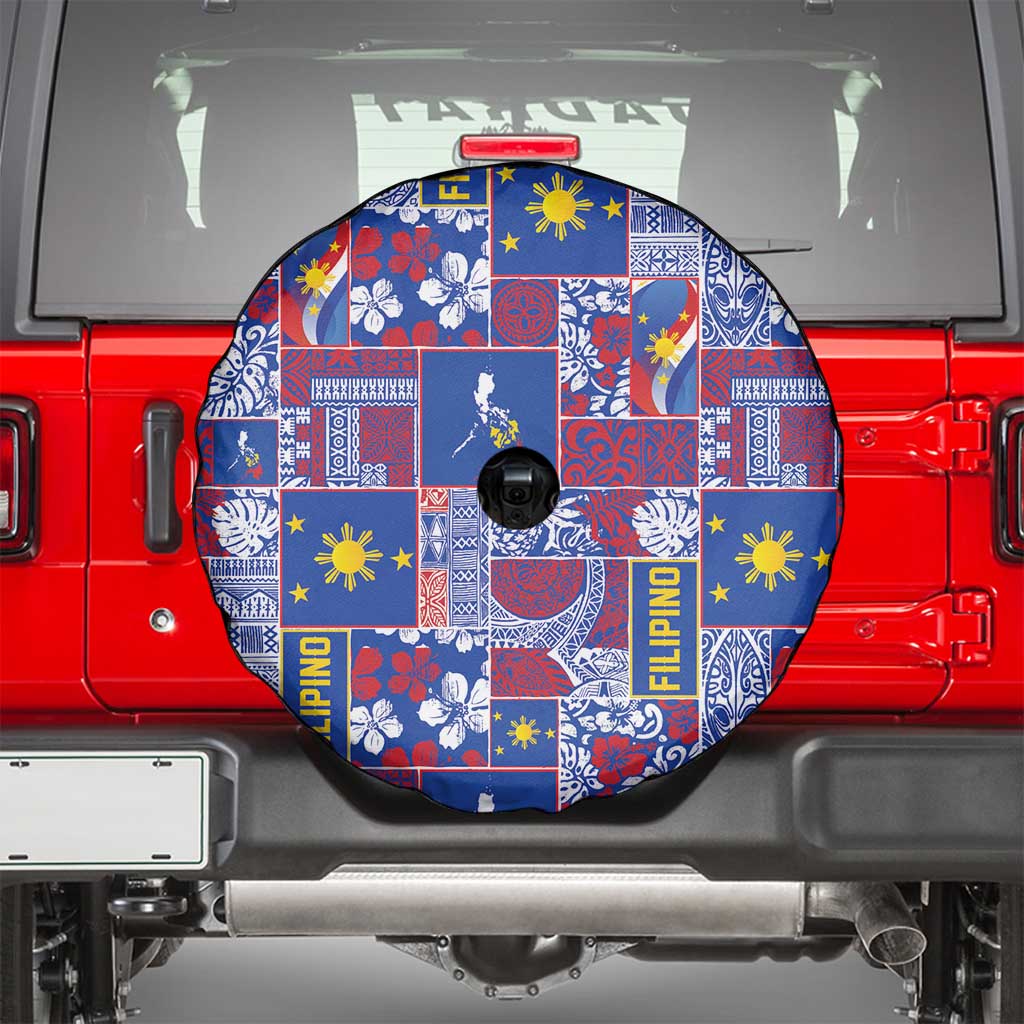 Filipino Maligayang Pasko Spare Tire Cover Pacific Patchwork Xmas Vibes - Polynesian Pride