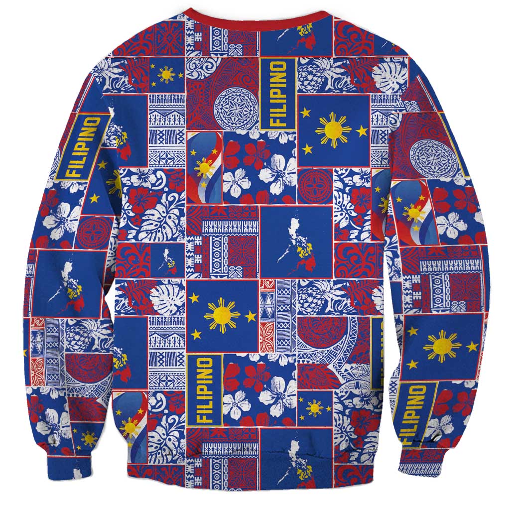 Filipino Maligayang Pasko Sweatshirt Pacific Patchwork Xmas Vibes - Polynesian Pride