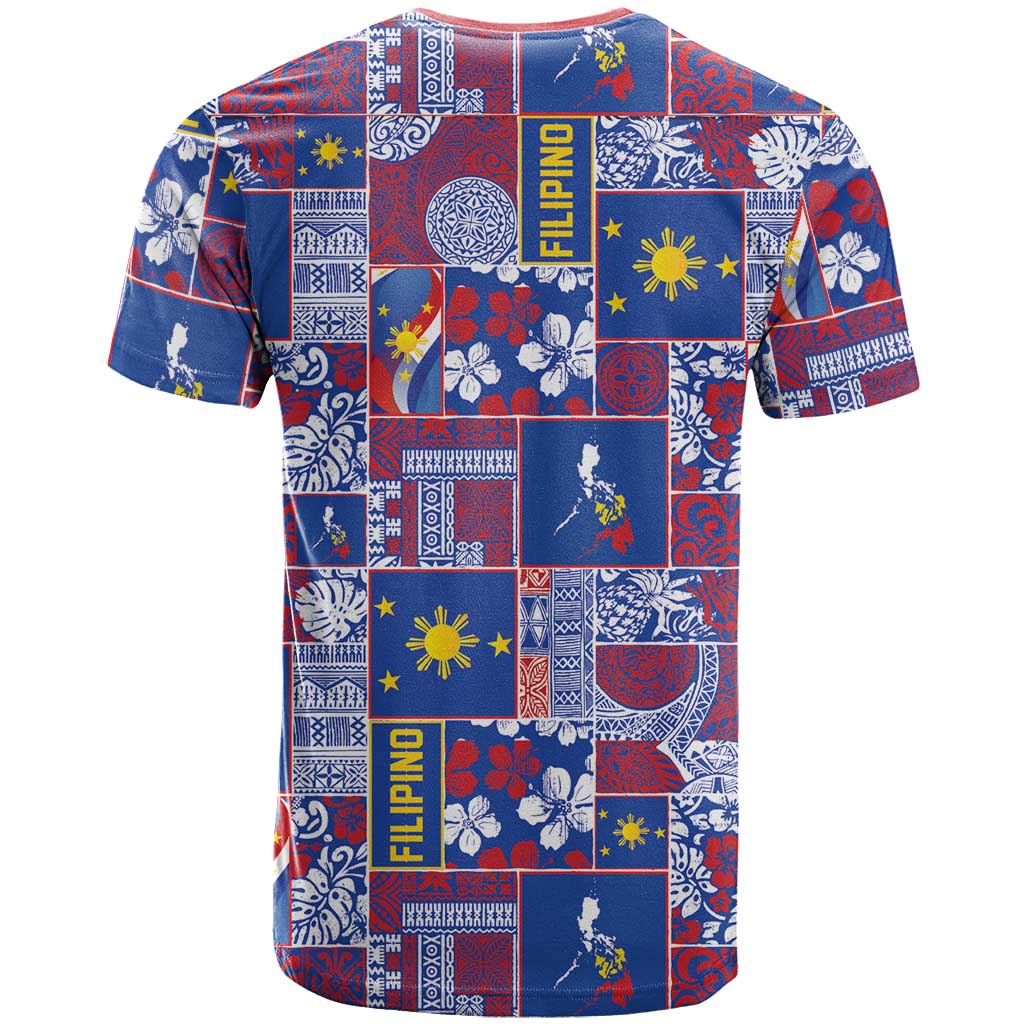 Filipino Maligayang Pasko T Shirt Pacific Patchwork Xmas Vibes - Polynesian Pride