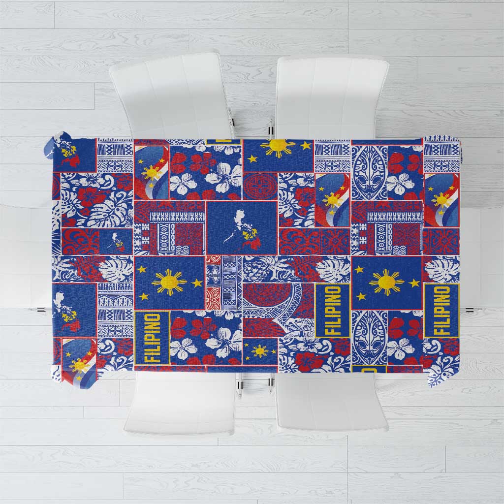 Filipino Maligayang Pasko Tablecloth Pacific Patchwork Xmas Vibes - Polynesian Pride